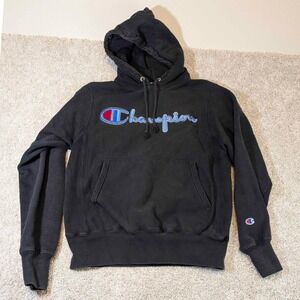 Champion Reverse Weave Hoodie Sweatshirt Men's Small Embroidered Logo Pullover